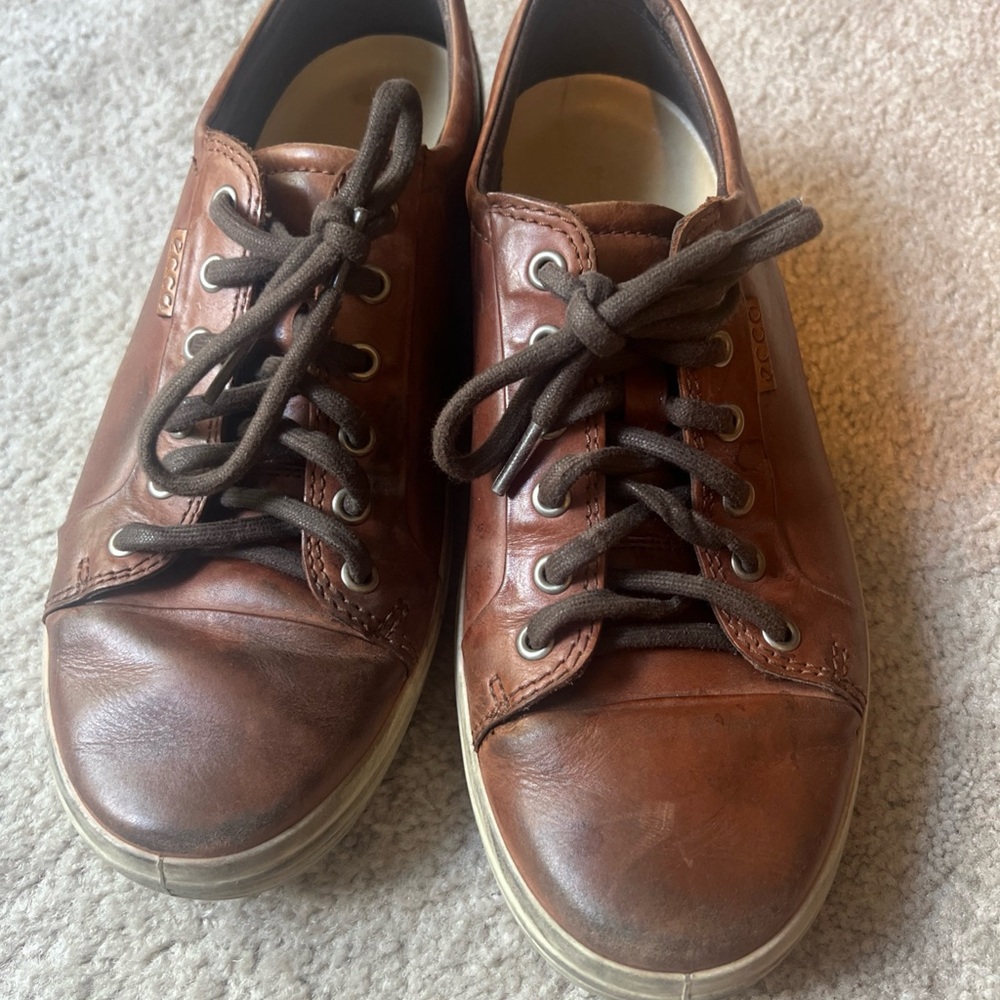 Ecco men’s brown leather dress shoes sneakers tennis shoes EU 42 size 9